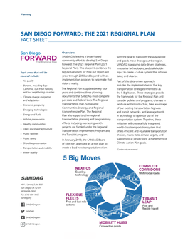 The 2021 Regional Plan Fact Sheet