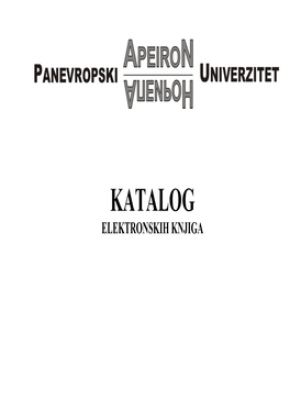 Katalog Elektronskih Knjiga