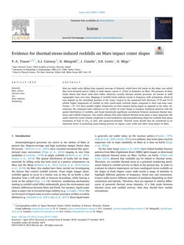 Evidence for Thermal-Stress-Induced Rockfalls on Mars Impact Crater Slopes