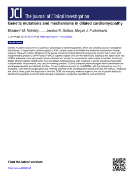 Genetic Mutations and Mechanisms in Dilated Cardiomyopathy