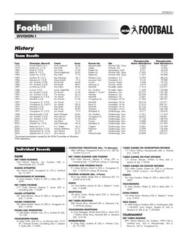 2006 NCAA Division I Football Championship Tournament Records