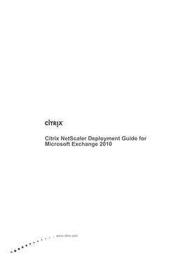 Citrix Netscaler Deployment Guide for Microsoft Exchange 2010