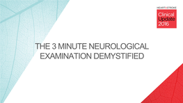 A Neurological Examination