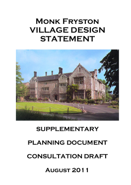 Monk Fryston VILLAGE DESIGN STATEMENT