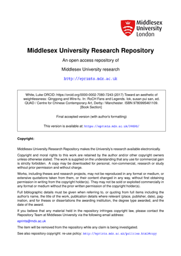 Middlesex University Research Repository an Open Access Repository Of