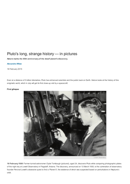 Pluto's Long, Strange History — in Pictures : Nature News & Comment