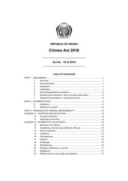 Crimes Act 2016