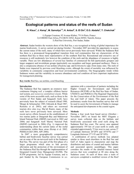 Ecological Patterns and Status of the Reefs of Sudan