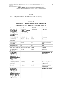 Commission Implementing Regulation (EU) 2019/618 of 15 April 2019 Amending Regulation (EC) No 1 474/2006