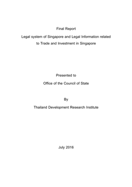 Legal System of the Singapore's and Legal Information