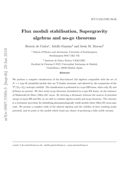 Flux Moduli Stabilisation, Supergravity Algebras and No-Go Theorems Arxiv