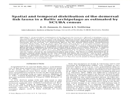 Spatial and Temporal Distribution of the Demersal Fish Fauna in a Baltic Archipelago As Estimated by SCUBA Census