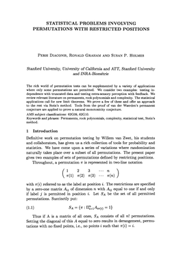 Statistical Problems Involving Permutations with Restricted Positions