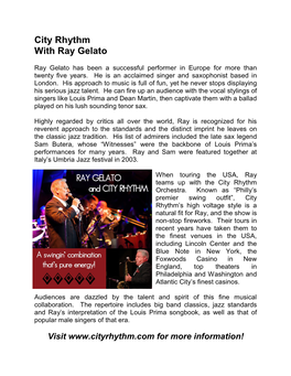 City Rhythm with Ray Gelato
