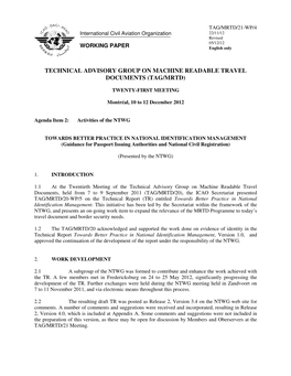 TOWARDS BETTER PRACTICE in NATIONAL IDENTIFICATION MANAGEMENT (Guidance for Passport Issuing Authorities and National Civil Registration)