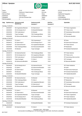 Dfbnet - Spielplan 26.07.2021 09:06