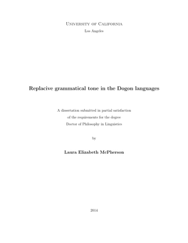 Replacive Grammatical Tone in the Dogon Languages