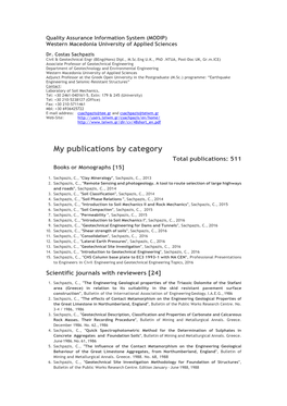 My Publications by Category Total Publications: 511 Books Or Monographs [15]