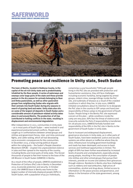 Promoting Peace and Resilience in Unity State, South Sudan