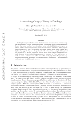 Axiomatizing Category Theory in Free Logic