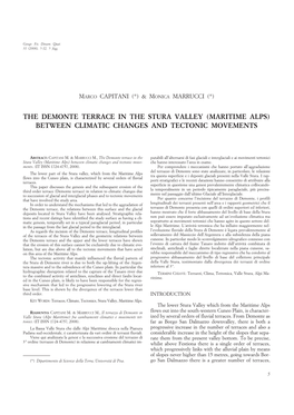 The Demonte Terrace in the Stura Valley (Maritime Alps) Between Climatic Changes and Tectonic Movements