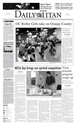MESA Day Brings out Spirited Competition in Thurs., February 28 Edition, an Error Was Made