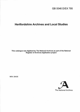 Hertfordshire Archives and Local Studies