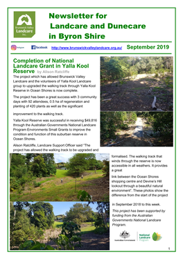 Newsletter for Landcare and Dunecare in Byron Shire