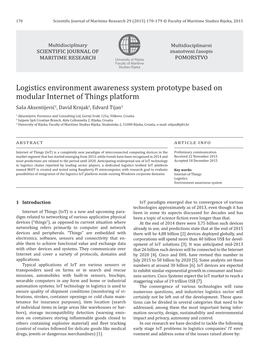 Logistics Environment Awareness System Prototype Based on Modular Internet of Things Platform