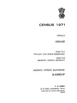 Village & Town Directory Primary Census Abstract, Part X-A-, X-B