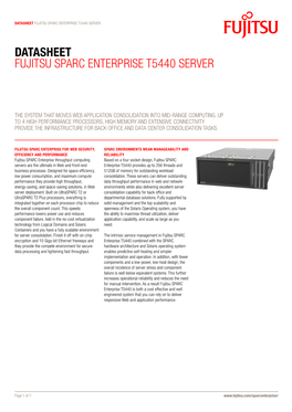 Datasheet Fujitsu Sparc Enterprise T5440 Server