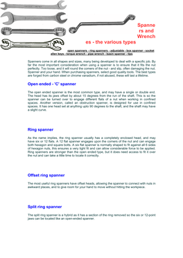 Spanners and Wrenches