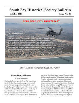 South Bay Historical Society Bulletin October 2018 Issue No