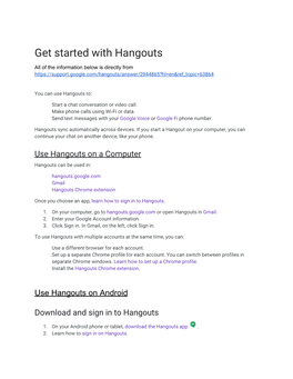 Get Started with Hangouts