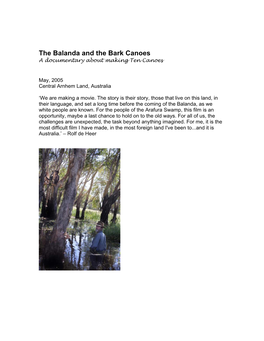 To Download the BALANDA and the BARK CANOES