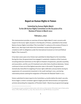 Report on Human Rights in Yemen