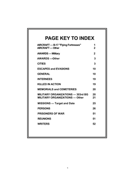 Page Key to Index