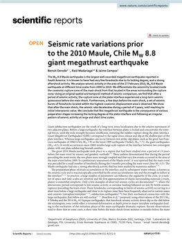 Seismic Rate Variations Prior to the 2010 Maule, Chile MW 8.8 Giant Megathrust Earthquake
