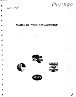 Iii Watershed Hydrology Assessment1