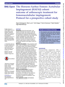 Outcome of Arthroscopic Treatment for Femoroacetabular Impingement