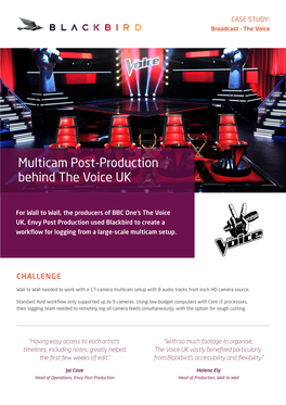 Multicam Post-Production Behind the Voice UK