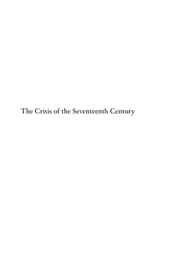 The Crisis of the Seventeenth Century  - Thecrisisof the Seventeenth Century