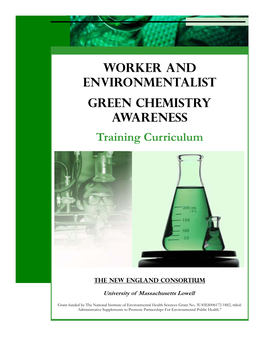 Worker and Environmentalist Green Chemistry Awareness Training Curriculum