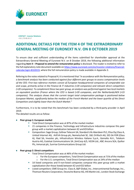 Additional Details for the Item 4 of the Extraordinary General Meeting of Euronext N.V