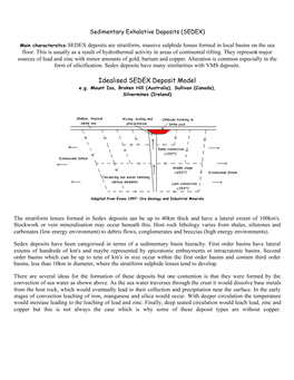 Sedimentary Exhalative Deposits (SEDEX)