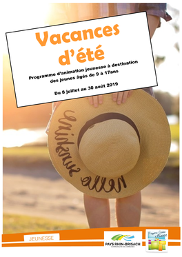 Programme D'animation Jeunesse À Destination Des Jeunes Âgés De 9 À