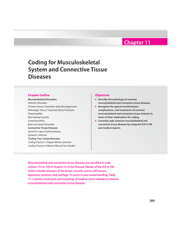 Coding for Musculoskeletal System and Connective Tissue Diseases