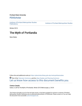 The Myth of Portlandia
