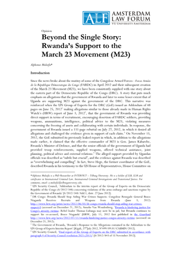 Rwanda's Support to the March 23 Movement (M23)