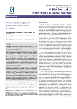 Native Kidney Biopsy